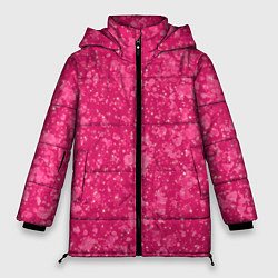 Женская зимняя куртка Яркий розовый абстракция