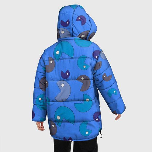 Женская зимняя куртка Кусака ПакМан паттерн / 3D-Светло-серый – фото 4