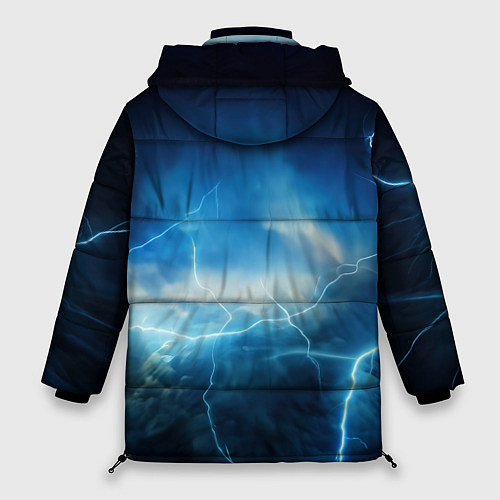 Женская зимняя куртка Светящийся атом и молнии / 3D-Светло-серый – фото 2