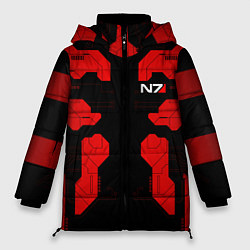 Куртка зимняя женская Mass Effect - Red armor, цвет: 3D-черный