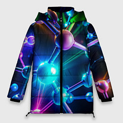 Куртка зимняя женская Молекулярная структура - неоновая, цвет: 3D-черный