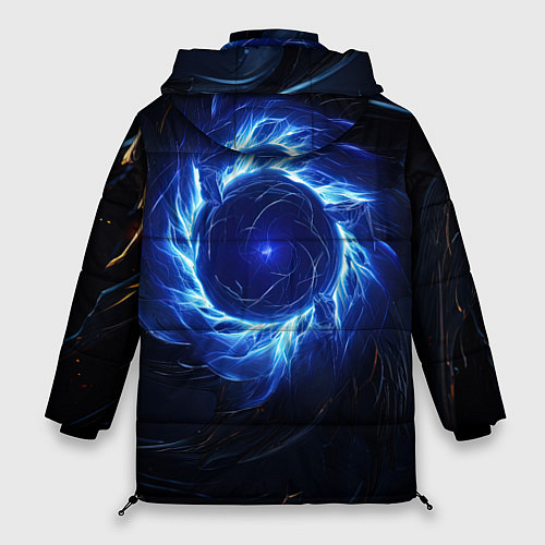 Женская зимняя куртка Синяя магическая абстракция / 3D-Черный – фото 2