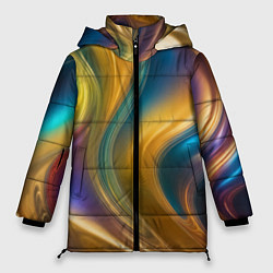 Женская зимняя куртка Жидкий разноцветный металл