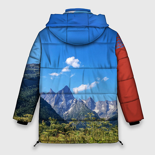 Женская зимняя куртка Горы России с флагом / 3D-Черный – фото 2