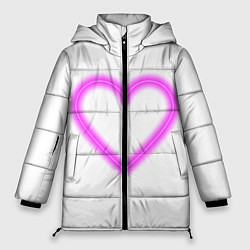 Куртка зимняя женская Неоновое сиреневое сердце, цвет: 3D-черный