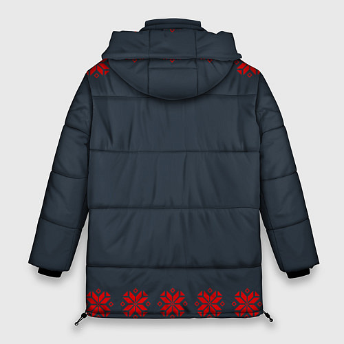 Женская зимняя куртка Этно - темный / 3D-Черный – фото 2