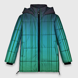 Женская зимняя куртка Хаотичные зеленые линии
