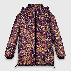 Куртка зимняя женская Драгоценный фиолетово-медный абстракция, цвет: 3D-черный