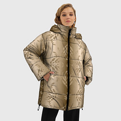 Куртка зимняя женская Коричневый градиент с узором, цвет: 3D-черный — фото 2