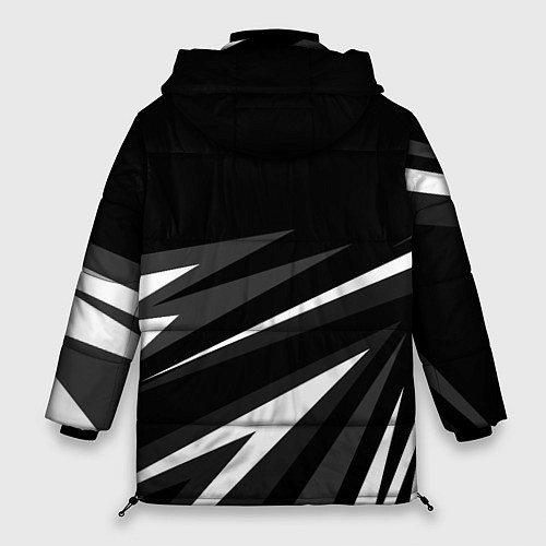Женская зимняя куртка Лексус - монохромная абстракция / 3D-Черный – фото 2