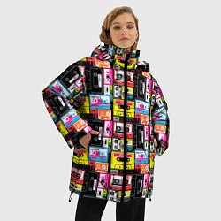 Куртка зимняя женская Цветные аудиокассеты, цвет: 3D-светло-серый — фото 2