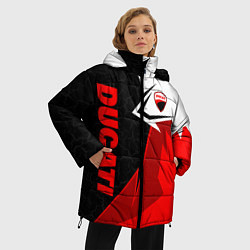 Куртка зимняя женская Ducati moto - красная униформа, цвет: 3D-светло-серый — фото 2