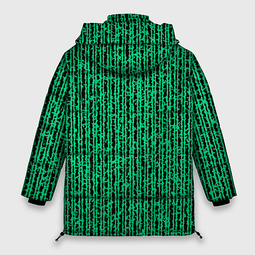 Женская зимняя куртка Полосатый чёрно-зелёный / 3D-Черный – фото 2
