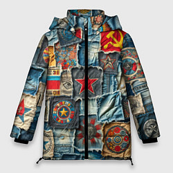 Куртка зимняя женская Ретро пэчворк СССР, цвет: 3D-черный