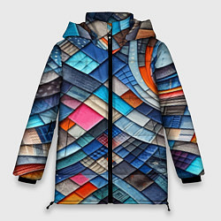 Женская зимняя куртка Абстрактный авангардный пэчворк - нейросеть