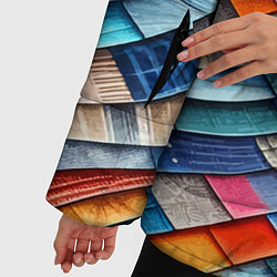 Куртка зимняя женская Абстрактный авангардный пэчворк - нейросеть, цвет: 3D-красный — фото 2