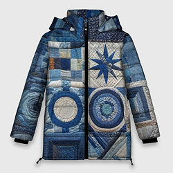 Куртка зимняя женская Denim patchwork - ai art, цвет: 3D-светло-серый