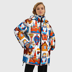 Куртка зимняя женская Русские народные традиции, цвет: 3D-светло-серый — фото 2
