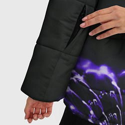 Куртка зимняя женская Неоновый фиолетовый цветок в темноте, цвет: 3D-красный — фото 2