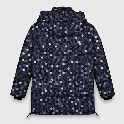Женская зимняя куртка Соты металлический синий / 3D-Черный – фото 2