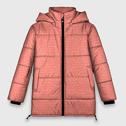 Куртка зимняя женская Паттерн мозаика тёмно-персиковый, цвет: 3D-светло-серый