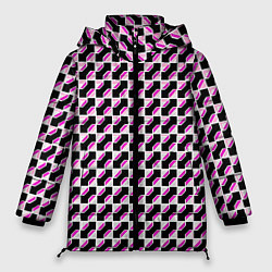 Женская зимняя куртка Чёрно-розовые ячейки