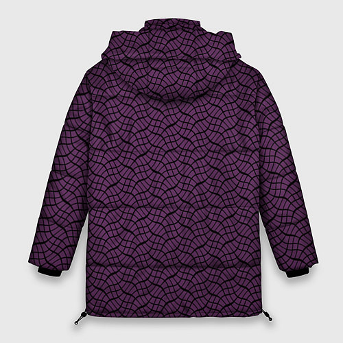 Женская зимняя куртка Тёмный фиолетовый волнистые полосы / 3D-Черный – фото 2