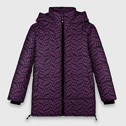 Женская зимняя куртка Тёмный фиолетовый волнистые полосы