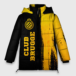 Куртка зимняя женская Club Brugge - gold gradient по-вертикали, цвет: 3D-черный