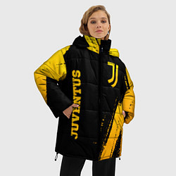 Куртка зимняя женская Juventus - gold gradient вертикально, цвет: 3D-черный — фото 2