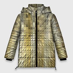 Куртка зимняя женская Объемные треугольники текстурированный рельеф, цвет: 3D-черный