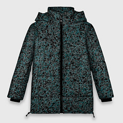 Женская зимняя куртка Чёрно-бирюзовый эффект объёмной текстуры