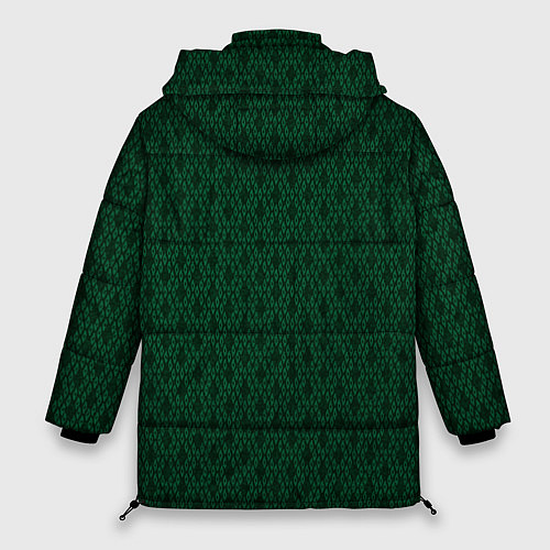 Женская зимняя куртка Тёмный зелёный королевский узор / 3D-Черный – фото 2