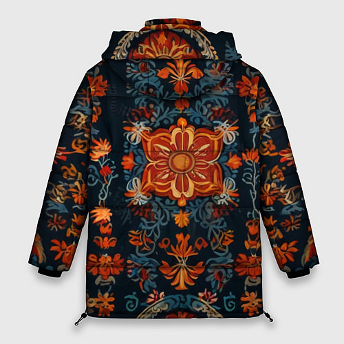 Женская зимняя куртка Текстуры в славянском стиле / 3D-Светло-серый – фото 2