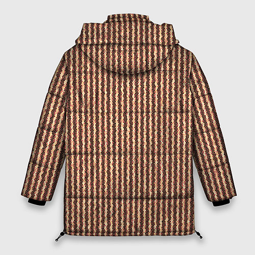 Женская зимняя куртка Мелкая мозаика золотистый коричневый / 3D-Черный – фото 2
