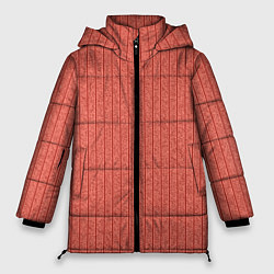 Женская зимняя куртка Тёмный коралловый полосатый