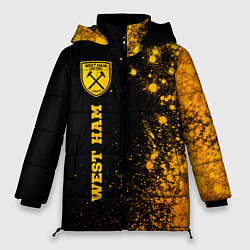 Куртка зимняя женская West Ham - gold gradient по-вертикали, цвет: 3D-черный