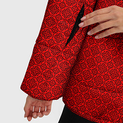 Куртка зимняя женская Узор в стиле ар-деко красного цвета, цвет: 3D-черный — фото 2