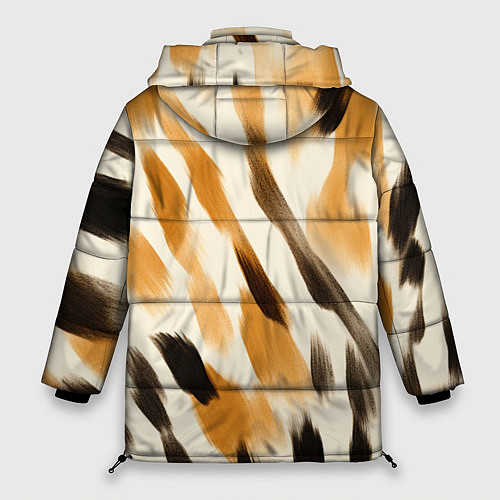 Женская зимняя куртка Акварельные полосы / 3D-Светло-серый – фото 2