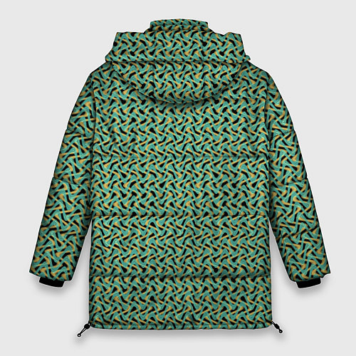 Женская зимняя куртка Изумрудный волнистые линии / 3D-Светло-серый – фото 2