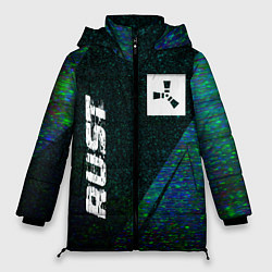 Куртка зимняя женская Rust glitch blue, цвет: 3D-черный