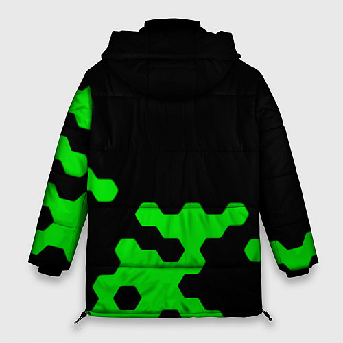 Женская зимняя куртка Minecraft game creeper / 3D-Черный – фото 2