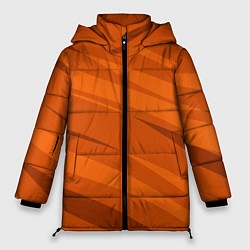 Куртка зимняя женская Тёмный оранжевый полосами, цвет: 3D-черный