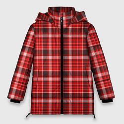 Женская зимняя куртка Красный клетчатый узор