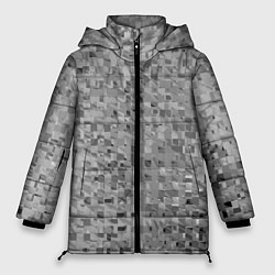 Женская зимняя куртка Серый текстурированный кубики