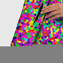 Куртка зимняя женская Паттерн разноцветная мелкая мозаика, цвет: 3D-красный — фото 2