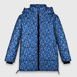 Женская зимняя куртка Светлый синий в мелкий рисунок