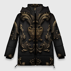 Куртка зимняя женская Объемные узоры в золоте, цвет: 3D-черный