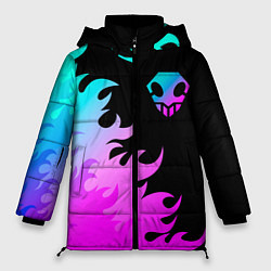 Куртка зимняя женская Bleach неоновый огонь, цвет: 3D-черный