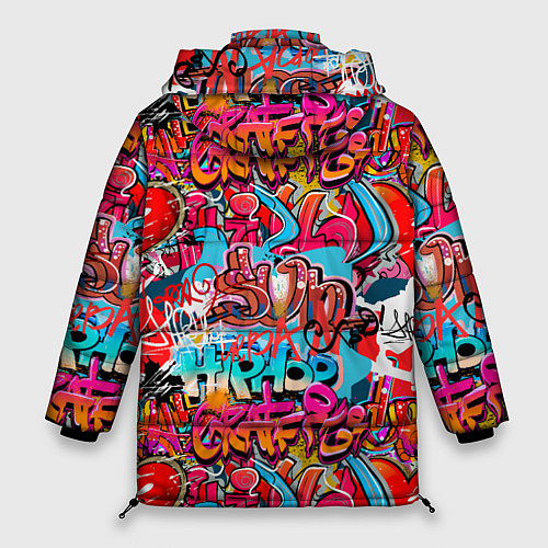 Женская зимняя куртка Hip hop graffiti pattern / 3D-Красный – фото 2